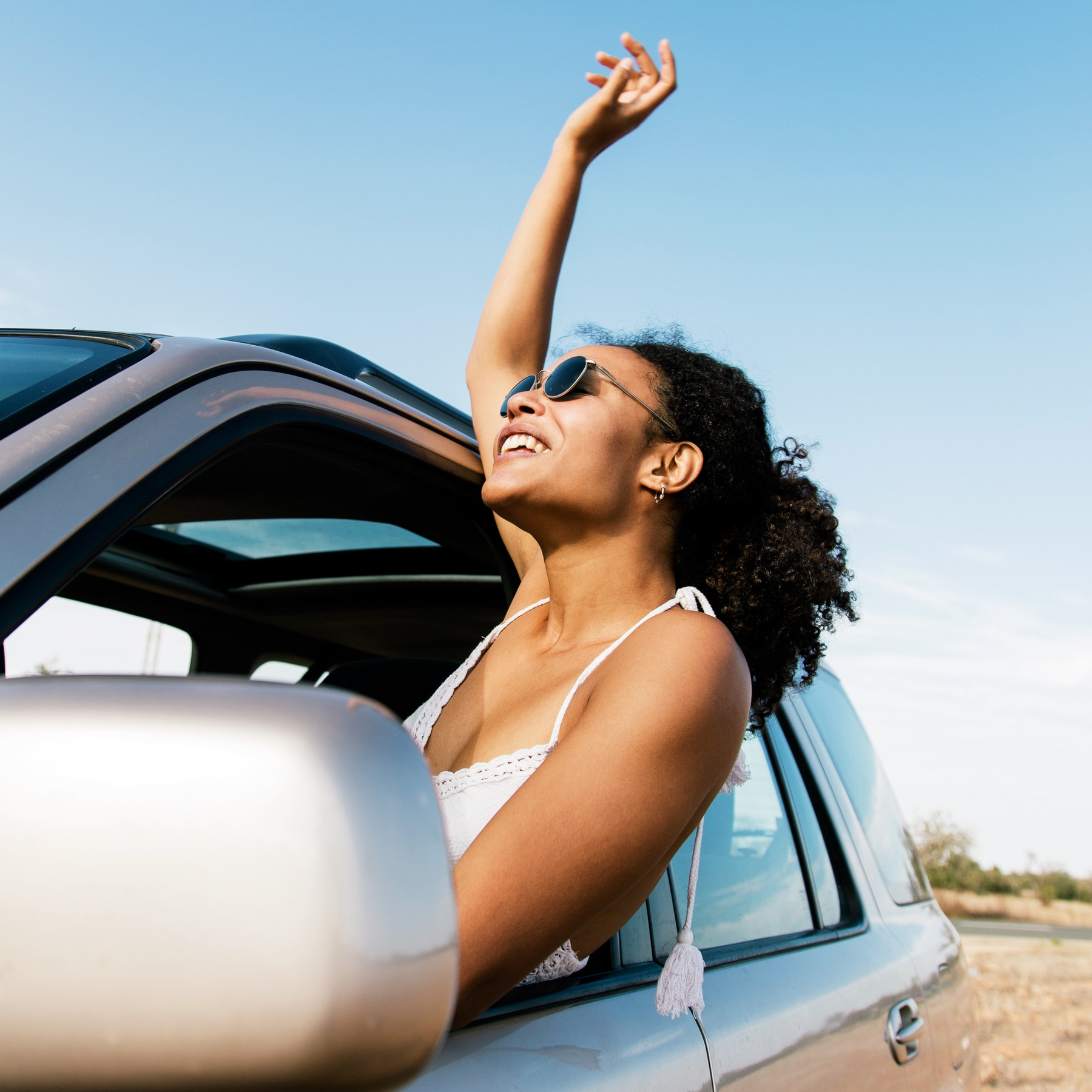 Woman enjoying a drive